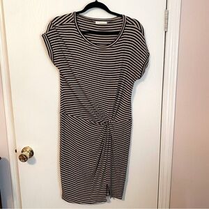 Wasabi + Mint Black and Tan T-Shirt Midi Dress Size L